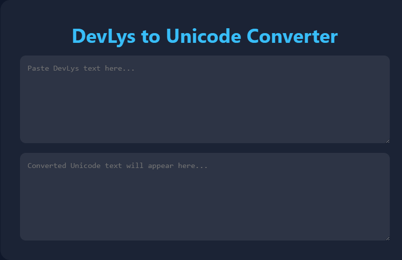 DevLys to Unicode Converter